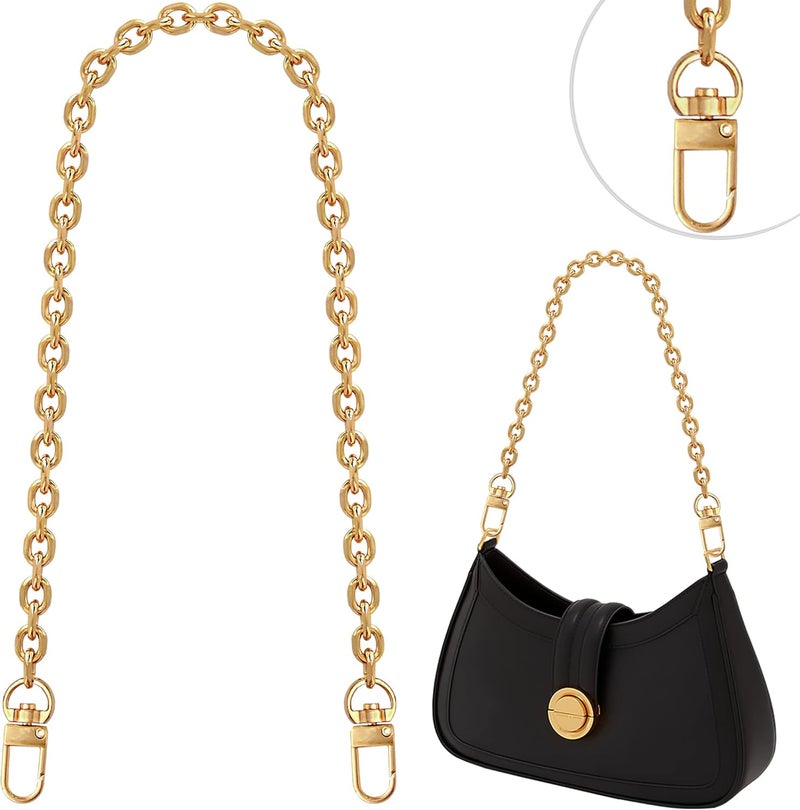 Chewarelly 1 Pcs Purse Chain Strap Cross body Chain Strap Replacement Chain for Handbag Shoulder Bag Purse(23.6 Inches/60cm-O chain 0.28 Inch, Gold) - Image 1